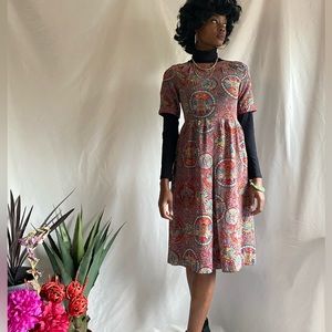 Vintage printed bohemian dress